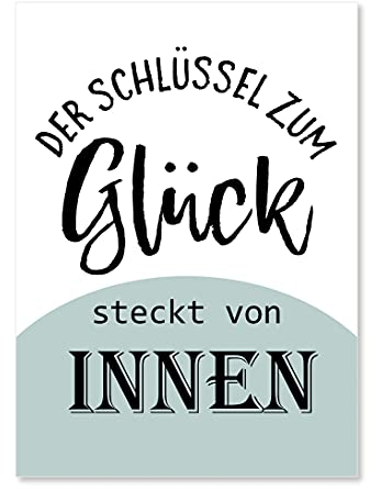 Nastami Postkarte GLÜCK Der Schlüssel zum Glück Postkarte SPRÜCHE Postkarte Liebe