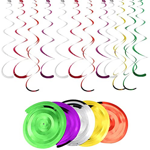 Aallo 30 Piezas Decoraciones Remolino Serpentinas Cumpleaños Espiral Decoraciones Techo Forma Remolino para Fiestas de Cumpleaños, Bodas, Celebraciones Navideñas,Navidad
