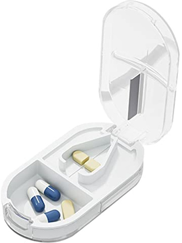 Lecerrot Pastillas pequeño | Cortador y Divisor Pastillas con dispensador | Dispensador pequeño la Caja la píldora del suplemento la Medicina la Caja la píldora
