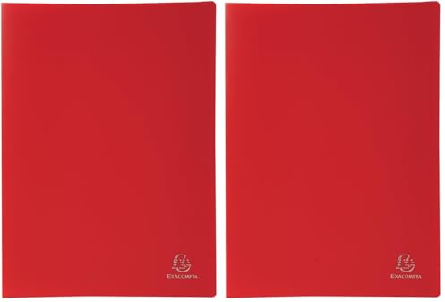 EXACOMPTA PORTE-VUES PP A4 80 VUES ROUGE (Lot de 2)