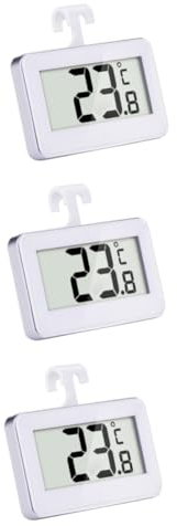 PRETYZOOM 3stücke Digitales Kühlschrankthermometer Mit Großer Anzeige Bis Magnetisch Standfuß Und Haken Einfach Zu Bedienen Für Kühlschrank Und Gefrierraum