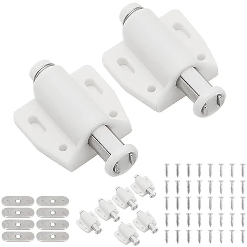 Greluma 8PCS Pestillo táctil magnético,pestillos y cierres de puerta de gabinete abiertos a presión,imanes de puerta abridor de liberación a presión,cierre de cajón RV para armario,armario de cocina