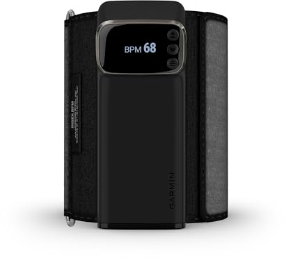 Garmin Index BPM Smart Blood Pressure Monitor, Compact Design, Easy to use Blood Pressure Monitor with Built in Display, Battery Operated, Adjustable Cuff to Fit a Wide Range of Arm Sizes
