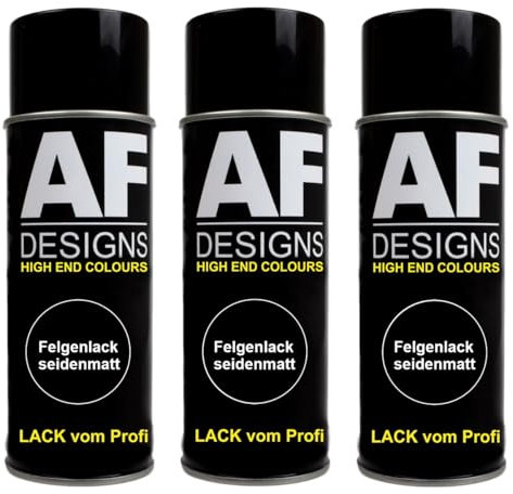 Alex Flittner Designs Lot de 3 bombes de peinture pour jantes en spray noir satiné mat