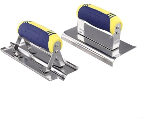 HEBEOT Lot de 2 truelles d'angle internes en acier inoxydable pour cloison sèche - Truelle de plâtrage coudée - Outil à main coudé pour le plâtrage et la maçonnerie (C)