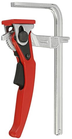 Abrazadera de Palanca de 210 × 60 mm, Robusta y Fácil de Usar, Abrazadera con Una Sola Mano, Amplio Rango de Sujeción, Abrazadera de Riel, para Pegar, Soldar, Esmerilar, Cortar con Precisión (Plata)