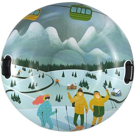 Aufblasbarer Schneeschlittenschlitten mit Griffen Aufblasbare Skiringe PVC Rodelschlauch Protable Winter Schnee Schlitten Spielzeug