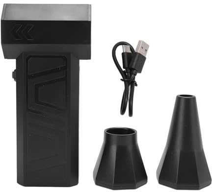 Fyearfly Elektrisk dammblåsare 130 000 varv/min PC rengöringsset tryckluftsspray med 2 munstycken 8 000 mAh batteri 41 m/S för dator tangentbord bil husdjurshus