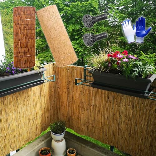 Schilfrohrmatte Sichtschutz Natürlich 30cm 60cm 80cm 120cm 140cm 150cm 160cm Hoch Für Den Außenbereich, Balkon, Dekorativer Schilfzaun, Rolle, Schilf, Sichtschutz Für Garten