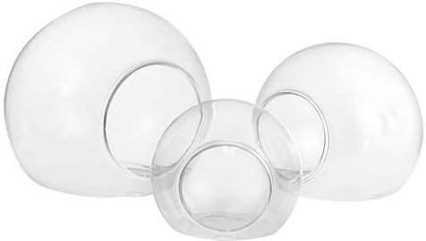 BESTonZON Jarrón Colgante de Cristal en Forma de Gota, Set de 3 Piezas (8cm, 10cm, 12cm), Contenedor Hidropónico y Terrario de Plantas para Decoración del Hogar y Jardín