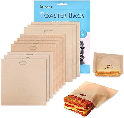 Samshow 10 Toaster Bags Reusable, 3 Sizes
