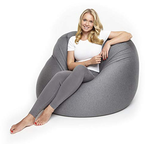 Lumaland Flexi Comfort Sitzsack Big | Flexibler Premium Bean Bag | 155 x 100 cm Sitzkissen | Ideal zum Liegen oder Sitzen | Sessel & Sofa für Kinder und Erwachsene [Dunkelgrau]
