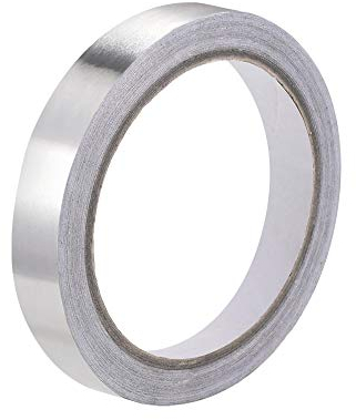 sourcing map Aluminium Folienband Hochtemperaturband 10 mm für HVAC, Abdichten, Ausbessern von Heiß und Kaltluftkanälen Einseitige Klebeband 20 m/65 ft