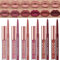 12 Stück Matter flüssiger Lippenstift+ Lipliner Stifte Make up Set One Step Lips Make-up-Kits Pigment Velvety Nude Lip Stain Wasserdicht Langlebig Lipgloss Make-up Geschenkset
