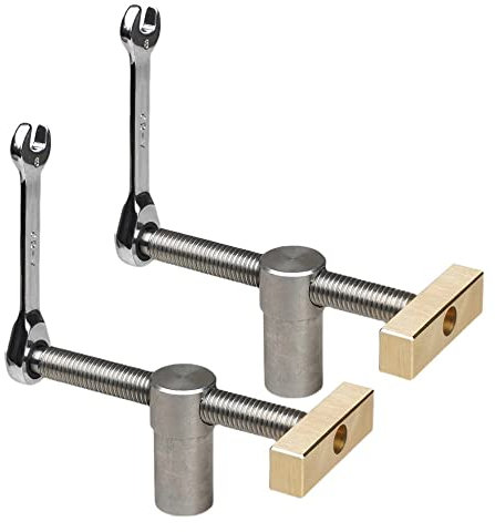 2 Pack Bench Dog Clamp 20mm Dog Hole Clamp Woodworking Adjustable Workbench Stop Stainless Steel Brass