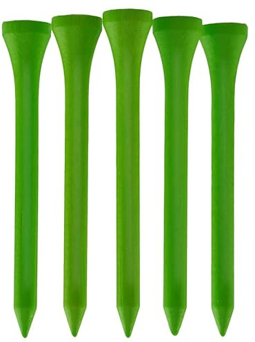 TH Golf Lot de 100 tees de golf en bambou de 70 mm | Lot de 50 et 100 tees de golf en bambou de qualité supérieure, respectueux de l'environnement, durable et durable (vert fluo)