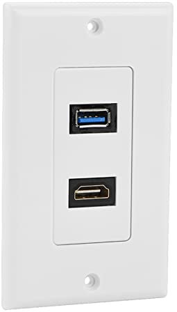 Hdmi Usb Ethernet Wall Plate Hdmi 2.0 Presa a Muro Usb Crabtree Abs Hdmi Usb3.0 Due in per Pannello a Parete Multimediale INTEGRATO per o Presa Video