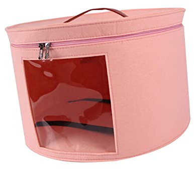 predolo Hutschachtel, Hutaufbewahrungsbox, faltbar, stapelbar, tragbar, für Damen und Herren, Reise-Hutschachteln, Reisekappenboxen für, Rosa groß