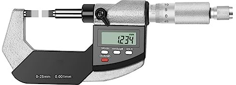 Blade Outside Micrometer with 0-1/0-25mm Measuring Range Electronic Micrometer Measuring Tool, Inch/Metric, Blade Thickness 0.75mm
