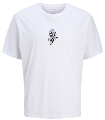 JACK & JONES Men's Jjmiko Tee SS Crew Neck Pls, White, 6XL