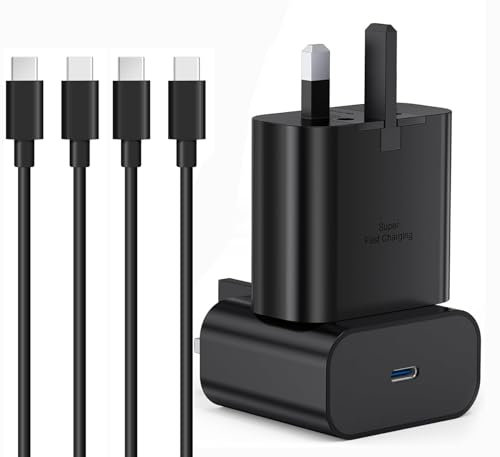 2-PACK Samsung Fast Charger, Samsung USB C Charger Plug and Cable 1M USBC to Type C Charging Lead for Galaxy S24 Ultra/S23/S22/S21 FE/S20/A16/A15/A14/A13/A12/A32/A33/A34/A35/A52/A53/A54/A55/A05S/A20E