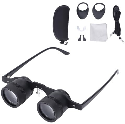 10X Zoom Handsfree Binocular Glasses for Fishing, Glasses Binoculars for Adults, Manual Focus Telescope Glasses for Sports Concerts Theater Opera TV Sight Seeing