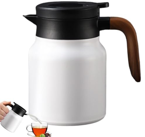 Jarra aislada - Jarra de café térmica grande de 1 litro, perfección de temperatura | Cafetera, jarra de agua caliente de gran capacidad, dispensador de bebidas, jarra de café al vacío para mujeres, ho