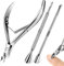 3 Piezas Kit Alicates Cuticulas Acero Inoxidable, Profesional Alicate para cutículas, Pinza de Cutículas, Alicate para Cutículas, Cortacuticulas Tijeras, para Manicura y Pedicura