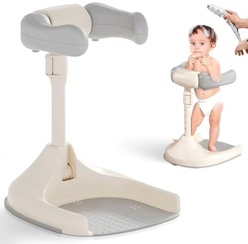 Baby Bath with Shower Stand Support, Adjustable Height & Anti-Slip Base, Foldable Baby Bathtub Stand for Toddlers 6–24 Months, Baby Bath Standing Shower – Ideal Gift for New Born