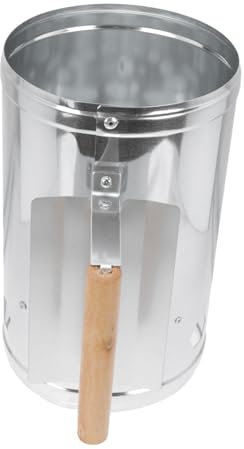 BAZEITFLOW Barile per Accendifuoco in Acciaio Rinforzo a Vite, Secchio per Carbone Pannello Isolante Termico Ispessito, per Barbecue, Campeggio e Picnic All'aperto