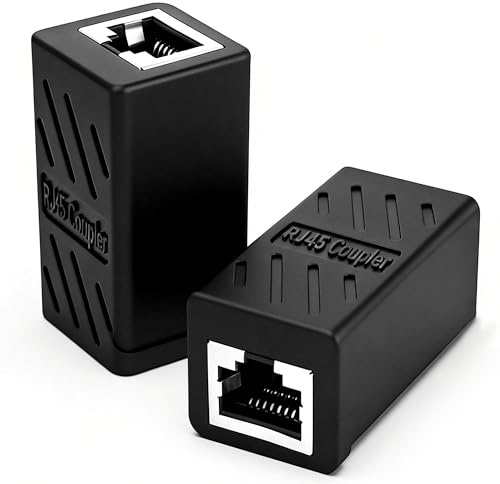 Bitone Connettori RJ45,10 Gbps 2 Pezz Connettore Prolunga Cavo Lan,Estensore di Rete Femmina RJ45 per Cavo LAN Ethernet Compatibile con Cat7,Cat6,Cat5e,Cat5
