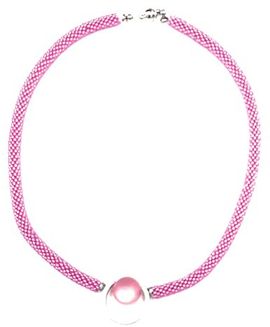Häkelkette in pink mit Alu-Ring