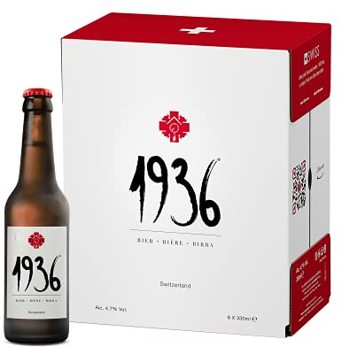 1936 Bière Premium Lager from the Heart of the Swiss Alps Gift Set 4.7%, 6 x 330ml