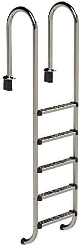 IDEAL Edelstahl Tiefbeckenleiter 5-stufig Enge Ausladung 180mm Ausführung ECO V2A by well2wellness®
