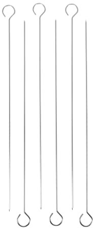 I LOVE BBQ - Brochettes pour barbecue, Brochettes - Lot de 6 brochettes longues en INOX pour barbecue - Longueur : 33cm - Epaisseur de l'inox : 2mm - Accessoires barbecue, brochettes polyvalentes