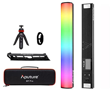 Aputure MT Pro RGBWW Mini LED Tube Light, 7.5W 2000K -10000K Output Pixel-Mappable Video Light Support Sidus Link App Control for Photography