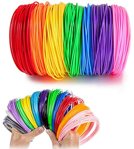 Helweet 3D Pen Filament Refills PLA, 10 Colors (Random), 1.75 mm, 50m Total Length