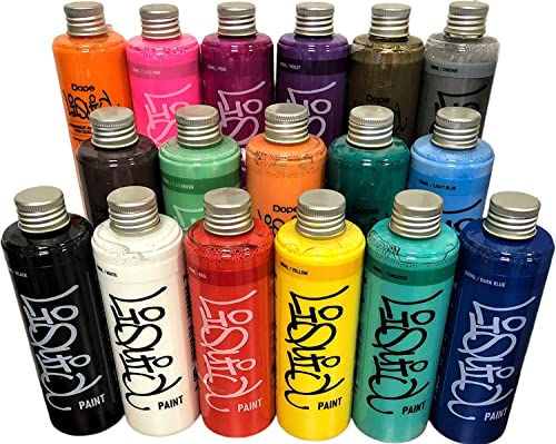 KLAMOTTEN STORE Nachfüllfarbe Neongrün 200ml Flasche Lack auf Alkoholbasis - wasserbeständig - hoch pigmentiert - hoch deckend - fluoreszierend