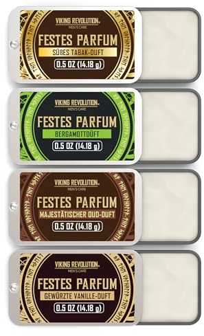 Viking Revolution - Cologne For Men - Mens Cologne - Solid Cologne Men with Spiced Vanilla, Sweet Tobacco, Majestic Oud, Bergamot - Gifts for Men - 4 Pack - 4 x 14 g