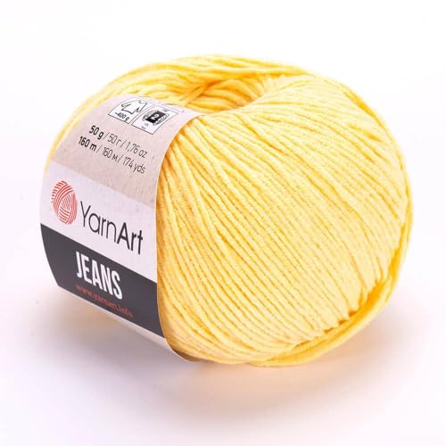Yarn Art Jeans: Premium Cotton Yarn for Crochet & Knitting - Variety of Colours - Ideal for Double Knitting, Worsted Weight, Baby Projects, T-Shirt Yarn, & More. Colour - 88 Pack - 10 Pack