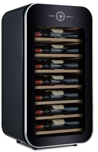 Cave à vin indépendante, petite cave à vin domestique, 71 litres, 22 bouteilles de vin rouge, cave à vin à température constante,Black