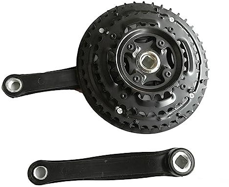 equlup Bike Crankset, 26inch 42T 3 Chip Mountain Bike Crankset Disc Reduce Weight Bike Sprocket with Rhombus Hole Crank for Replacement