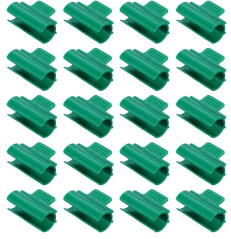 sourcing map Lot de 20 colliers de serrage pour tuyau en PVC de 2,5 cm, pinces à film d'ombrage pour filet d'ombrage - Arceaux de jardin pour couverture de rangée, bâche en plastique de serre (vert