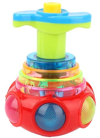 Trottole Musicali Luminose Facili da Suonare, Trottola Magica Lampeggiante con Musica Giroscopica, Giocattolo Girevole con Musica a LED per Bambini