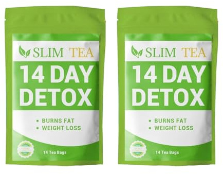 Detox Thé pour Perdre du Poids, Tisane de 14 Jours pour Perdre du Poids, Thé pour Perdre du Poids, 14 Sachets de Thé Brûleur de Graisse, Détoxification Douce et Nettoyage, Réduction du Poids
