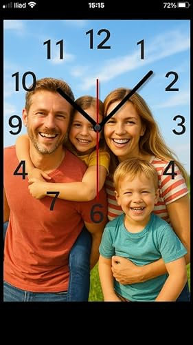 Generico Orologio in Alluminio Personalizzato con foto Spesso 0,5 mm. Orologio da Parete personalizzato Dimensione 20x20