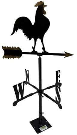 Valoak Banderola Segnavento – in Metallo con Punti Cardinali | Lunghezza 45 cm ed Altezza 84 cm | Made in Italy [Vari Modelli] (Gallo)