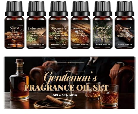 Aceites Aromáticos para Difusor – Juego de 6 Fragancias y Duraderas | Aceites Puros y Naturales | Ideal para humidificador, fragancias para el hogar, jabón, sauna, cabello, champú.