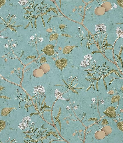 Yullpaper Carta Da Parati Autoadesiva Floreale Foglie Verde Vintage Pellicola Adesiva Per Mobili Rivestimento Cucina Carta Da Parati Camera Da Letto Soggiorno Lavabile Impermeabile 44,5cm X300cm