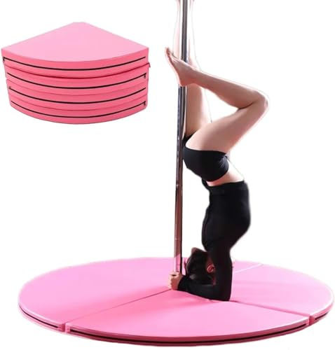 Fällbar matta för Pole Dance, Nybörjarskydd för Pole Dance, Gymnastik och Fitness, 100 cm (3 fot) Tjocklek 5 cm (2 tum), Rosa Färg Essenti träningsutrustning